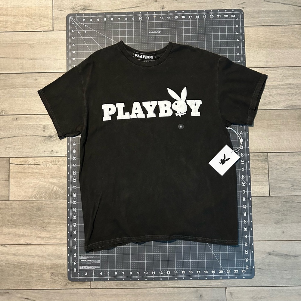 PLAYBOY Black Tee with White Logo